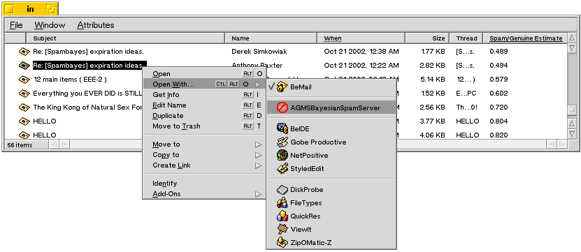 [Sorting Inbox By Spam Estimate]