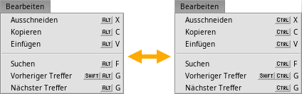 Shortcut key: ALT vs. CTRL