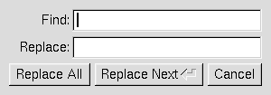 The search and replace dialog.