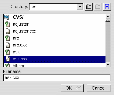 The fl_file_chooser window.