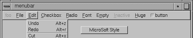 Fl_Menu_Bar widget.